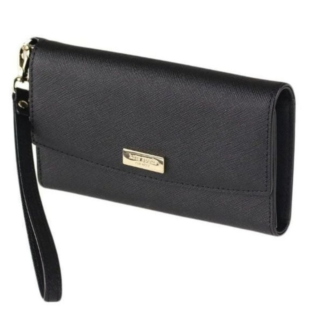 Kate Spade Laurel Way Black Wristlet Wallet Phone NWT